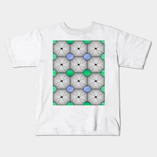 Graphic in grey with green and blue Kids T-Shirt